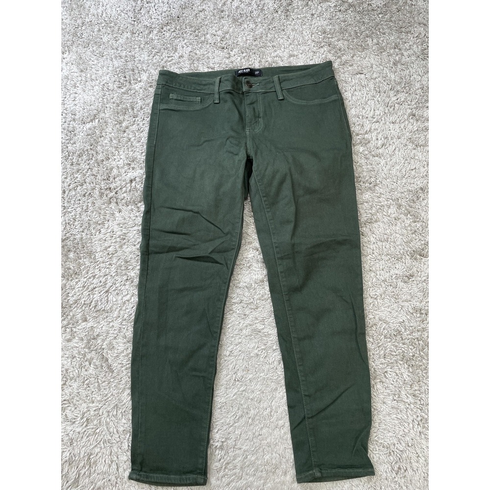 Just Black Jeans Womens 31P Green Skinny Denim Made in USA Five Pocket - Picture 2 of 10